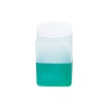 16 oz. HDPE Square Jar with 70/400 White Ribbed Cap with F217 Liner