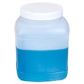 128 oz. HDPE Square Jar with 120/400 White Ribbed Cap with F217 Liner