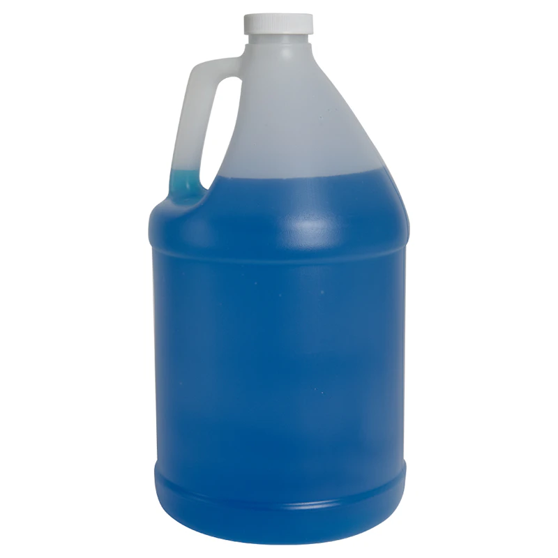 1 Gallon Natural HDPE Round Jug with 38/400 White Ribbed Cap with F217 Liner