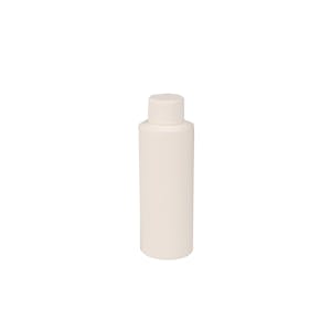 6 oz. White HDPE Cylindrical Sample Bottle with 24/410 White Ribbed Cap with F217 Liner