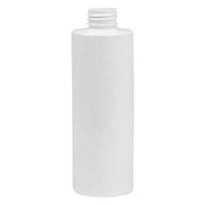 8 oz. White HDPE Cylindrical Sample Bottle with 24/410 Neck (Cap Sold Separately)