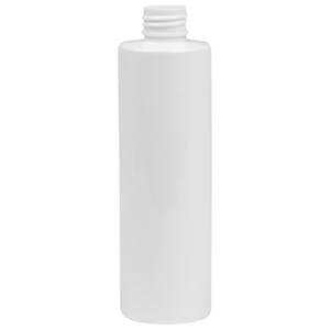 12 oz. White HDPE Cylindrical Sample Bottle with 24/410 Neck (Cap Sold Separately)