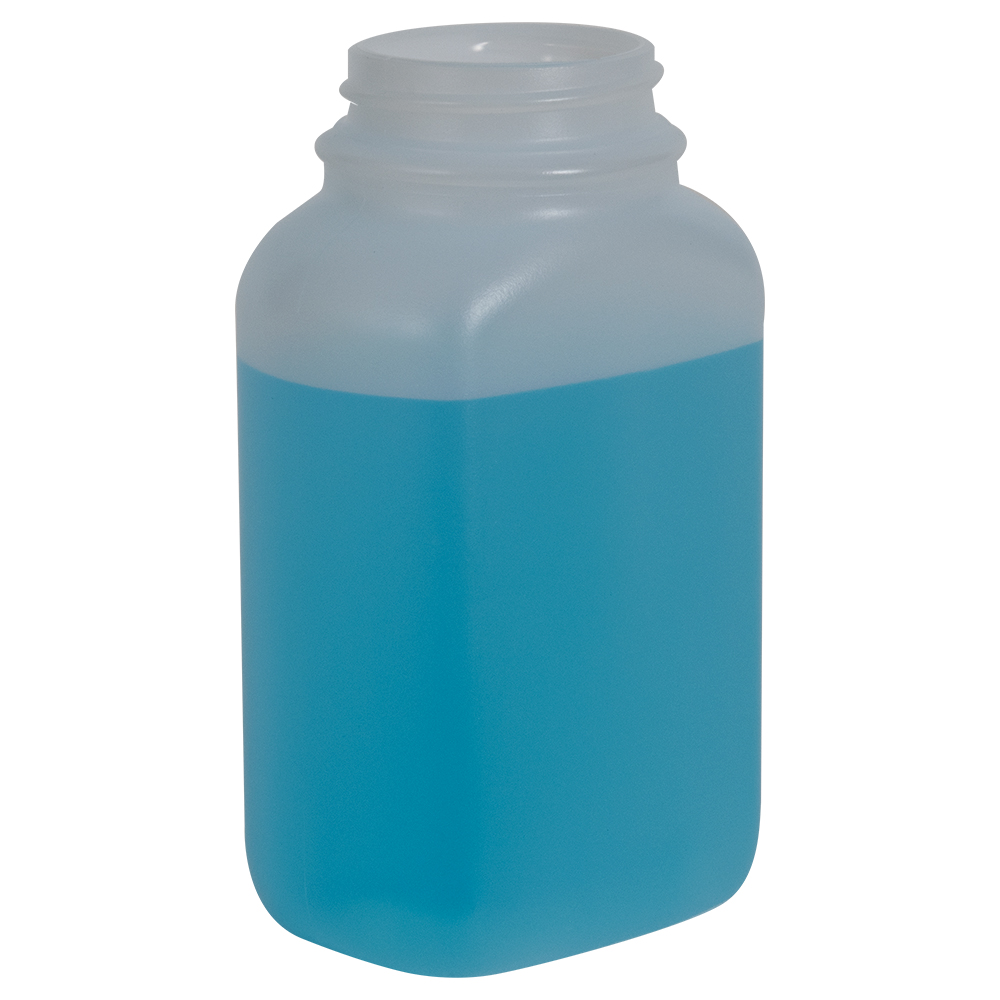 8 oz. Natural HDPE Wide Mouth Oblong Bottle with 43/400 Neck (Cap