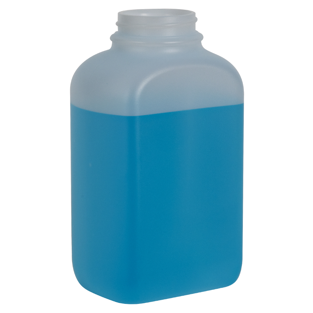 8 oz. Natural HDPE Wide Mouth Oblong Bottle with 43/400 Neck (Cap