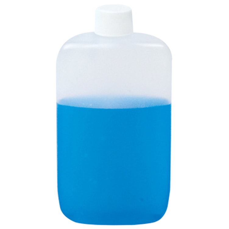 1-1/4 oz. Natural LDPE Oval Bottle with 18/410 White Ribbed Cap with F217 Liner