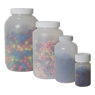 Wide Mouth Round Natural HDPE Jars with CRC Caps