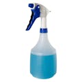 36 oz. Natural HDPE Spray Bottle with Blue & White Polypropylene Sprayer