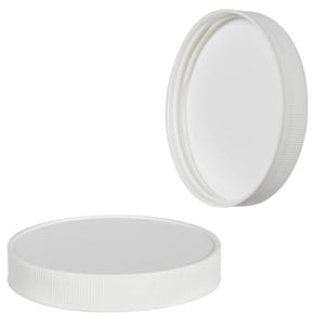 100/400 White Ribbed Polypropylene Cap with F217 Liner