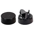 48/485 Black 7 Hole Dual Door Spice Cap with Heat Induction Liner for PET Jars