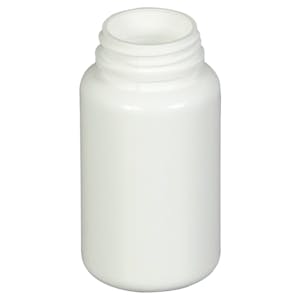4 oz./120cc White HDPE Wide Mouth Packer Bottle with 38/400 Neck (Cap & Band Sold Separately)