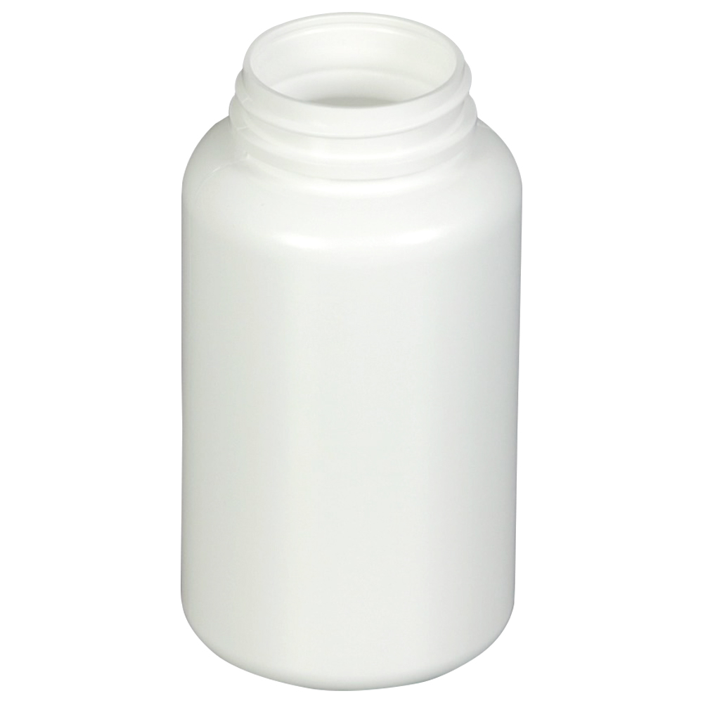 8.5 oz./250cc White HDPE Wide Mouth Packer Bottle with 45/400 Neck