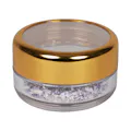 0.3 oz./9mL Clear Acrylic Round Jar with Clear Gold Trim Cap