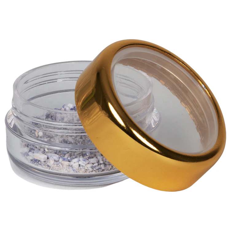 0.3 oz./9mL Clear Acrylic Round Jar with Clear Gold Trim Cap