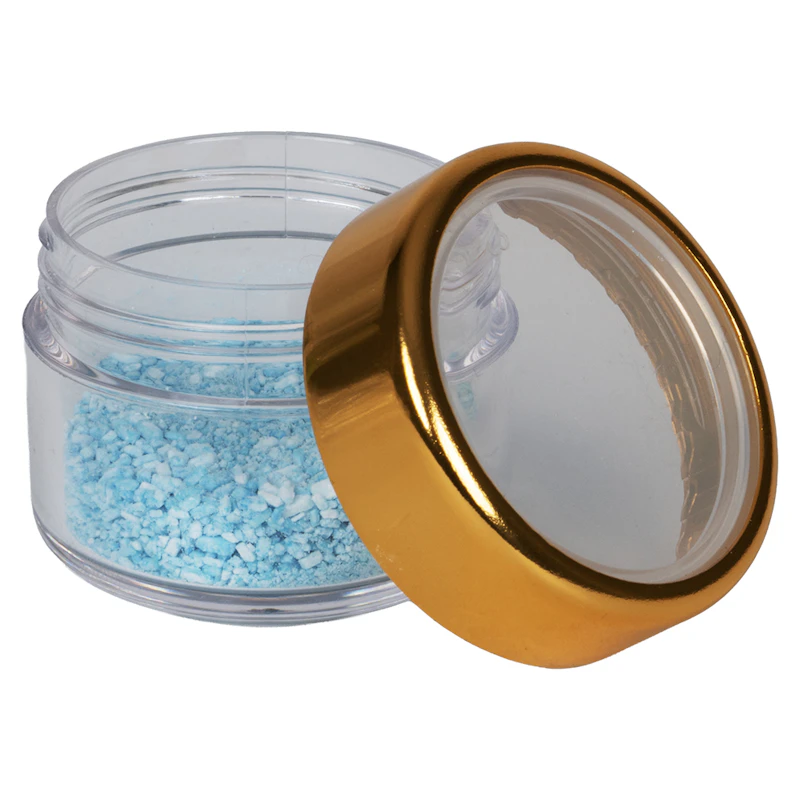 0.6 oz./18mL Clear Acrylic Round Jar with Clear Gold Trim Cap