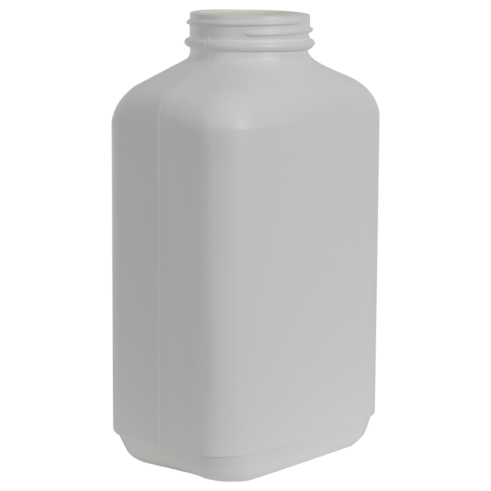 40 oz. White HDPE Wide Mouth Oblong Bottle with 53/400 Neck (Cap