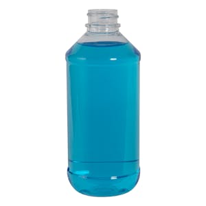 8 oz. Modern Round Clear PET Bottle with 24/400 Neck (Cap Sold Separately)