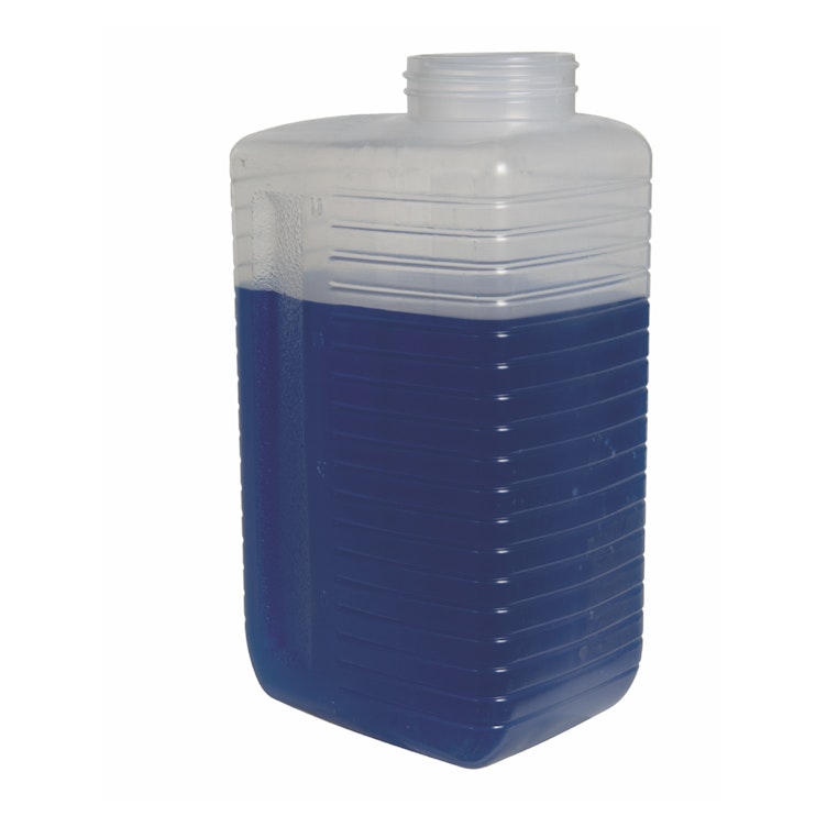 32 oz. Natural Polypropylene Square Graduated Bottle with 58/400 Neck (Cap Sold Separately)