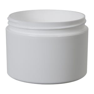 8 oz. White Frosted Polypropylene Straight-Sided Double-Walled Round Jar with 89/400 Neck (Cap Sold Separately)