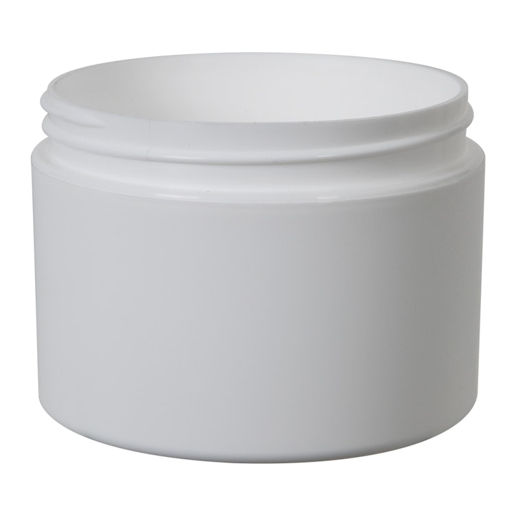 8 oz. White Frosted Polypropylene Straight-Sided Double-Walled Round Jar with 89/400 Neck (Cap Sold Separately)