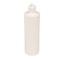16 oz. White HDPE Cylindrical Sample Bottle with 24/410 White Ribbed Flip-Top Cap