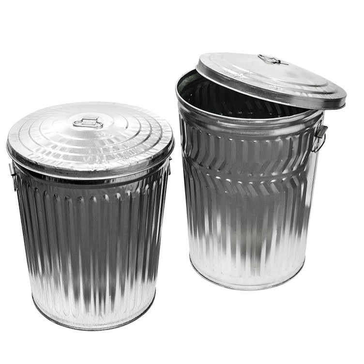 Galvanized Steel Trash Cans & Lids