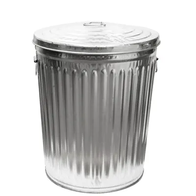 24 Gallon Galvanized Steel Trash Can & Lid