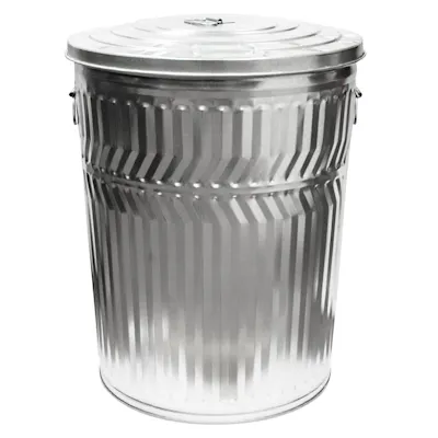 32 Gallon Galvanized Steel Trash Can & Lid