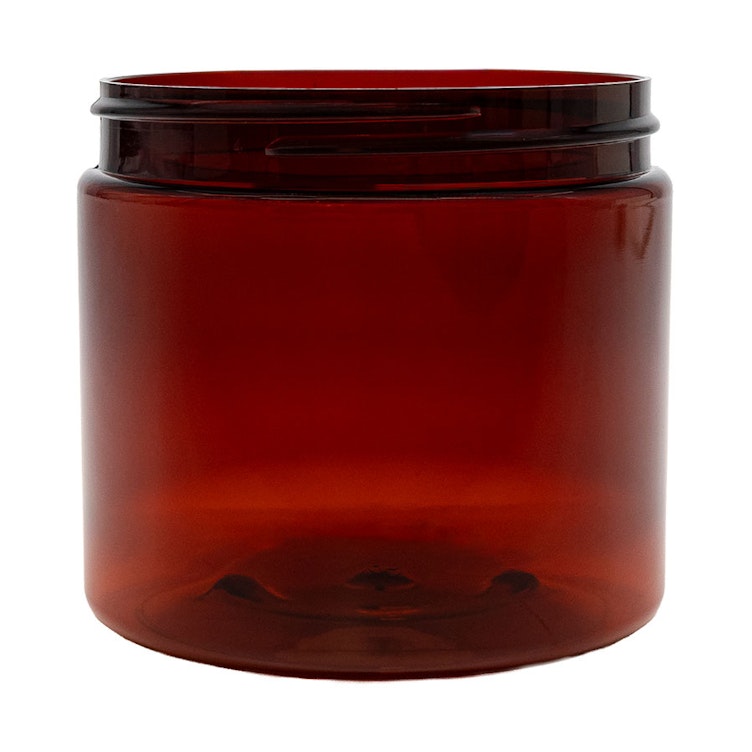 4 oz. Amber PET Straight-Sided Round Jar with 58/400 Neck (Cap Sold Separately)
