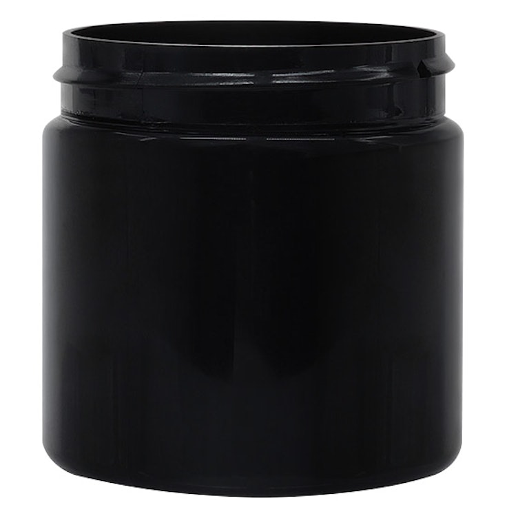 4 oz. Black PET Straight-Sided Round Jar with 58/400 Neck (Cap Sold Separately)