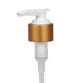 24/410 Brushed Gold/White Smooth Lotion Pump - 6-1/16" Dip Tube