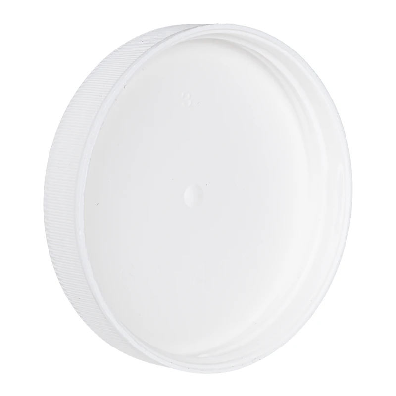 63/400 White Polypropylene Unlined Ribbed Cap