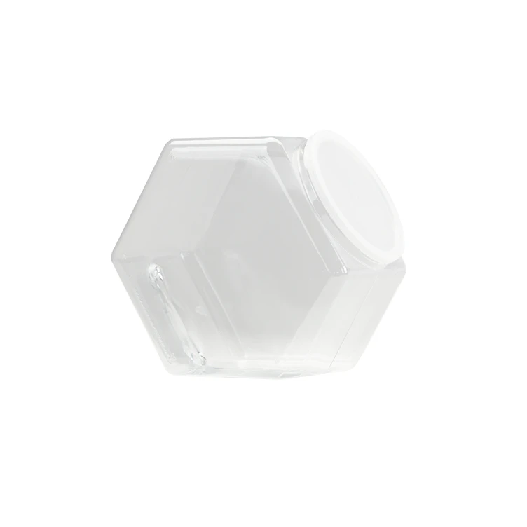 129 oz. Clear PET Hexagon Jar with 110mm Snap-on Neck (Lid Sold Separately)