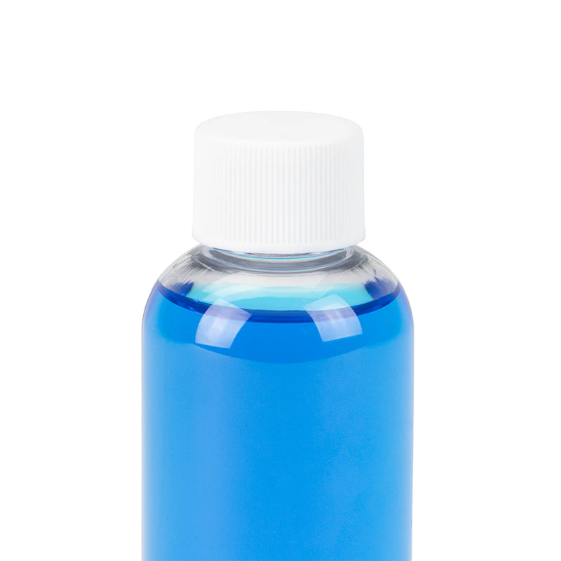 2 oz. Clear PET Traditional Boston Round Bottle with 20/410 White Ribbed Cap with F217 Liner