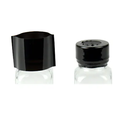 50mm W x 25mm Hgt. Black Shrink Bands with Perforations (Fits 24mm Approx. Cap Size)