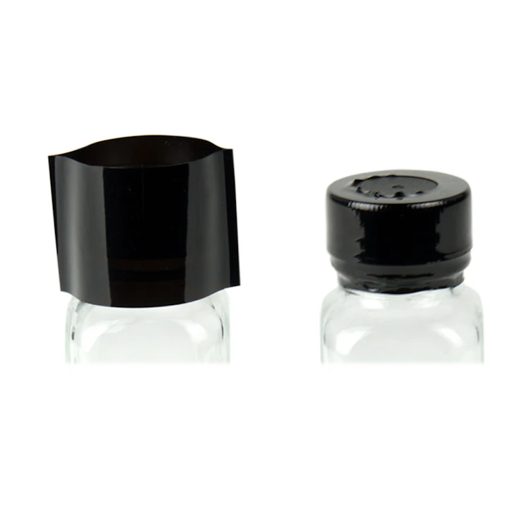 55mm W x 52mm Hgt. Black Shrink Bands with Perforations (Fits 24mm Approx. Cap Size)