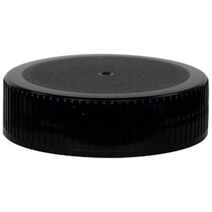 70/400 Black Polyethylene Unlined Ribbed Cap