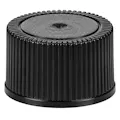 18/400 Black Polypropylene Unlined Ribbed Cap