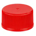 18/410 Red Polypropylene Unlined Ribbed Cap