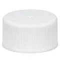 24/414 White Polypropylene Unlined Ribbed Cap