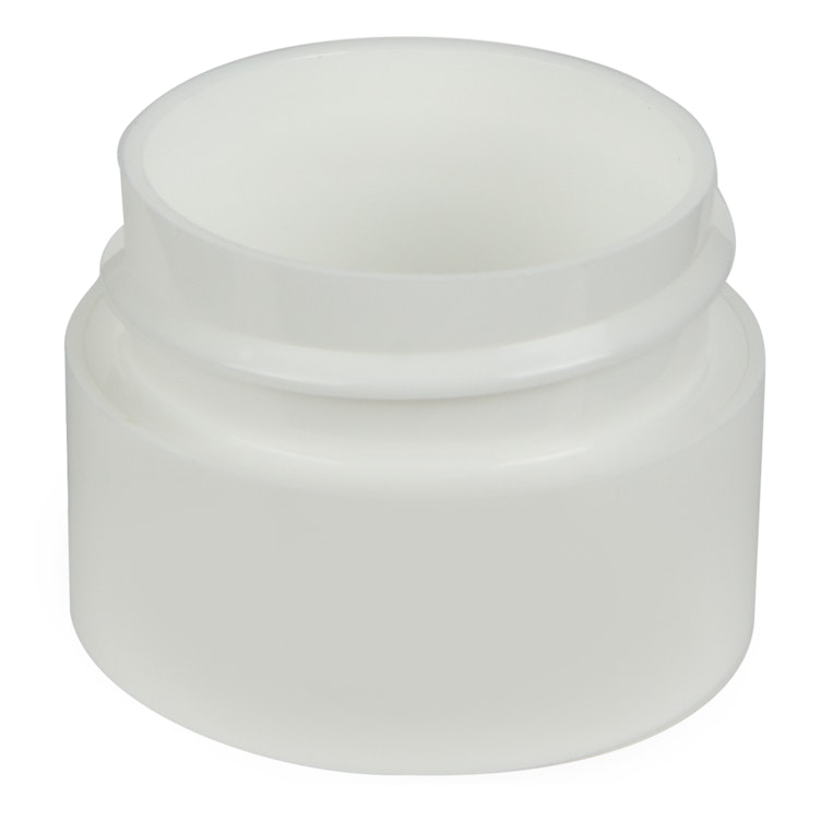 1 oz. White Polypropylene Straight-Sided Double-Walled Round Jar with 53/400 Neck (Cap Sold Separately)