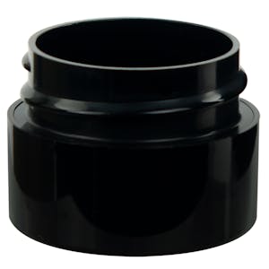 1 oz. Black Polypropylene Straight-Sided Double-Walled Round Jar with 53/400 Neck (Cap Sold Separately)