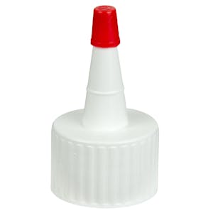 24/410 White Yorker Spout Dispensing Cap with Regular Red Tip