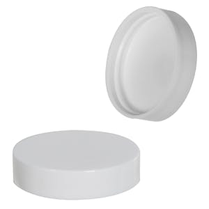 48/400 White Polypropylene Smooth Cap with EPE Foam Liner
