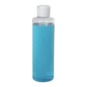 Clear PVC Cylindrical Bottles with Flip-Top Dispensing Caps