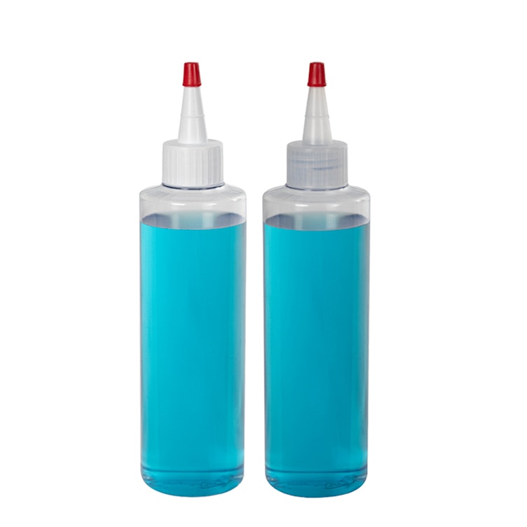 Clear PVC Cylindrical Bottles with Yorker Dispensing Caps