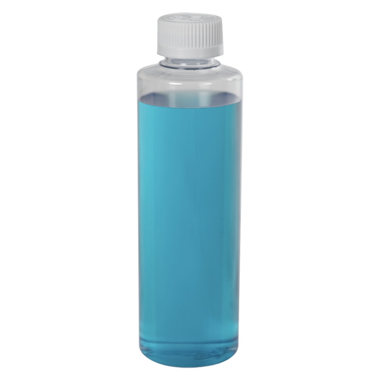 Clear PVC Cylindrical Bottles with CRC Caps