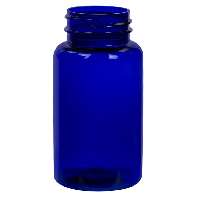 120cc Cobalt Blue PET Packer Bottle with 38/400 Neck (Cap Sold Separately)