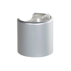 24/410 Brushed Aluminum & Natural Polypropylene Dispensing Disc-Top Cap with 0.305" Orifice