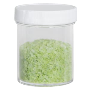 4 oz. Clear Polystyrene Straight-Sided Round Jar with 58/400 White Ribbed Cap with F217 Liner