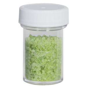 3/4 oz. Clear Polystyrene Straight-Sided Round Jar with 33/400 White Ribbed Cap with F217 Liner